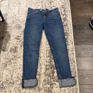 Zara Basic Denim With Pearls